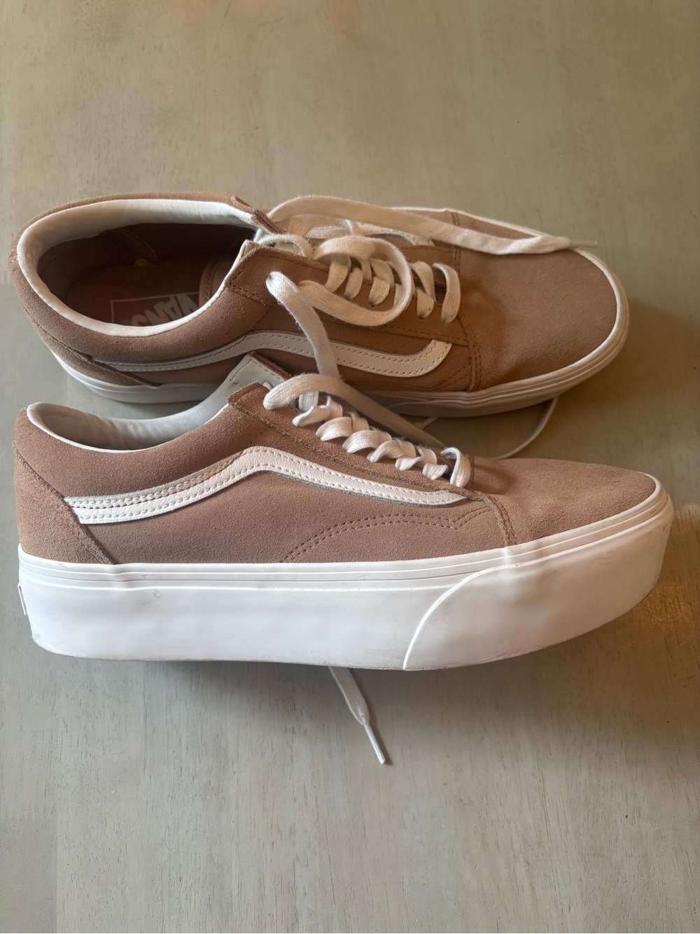 Vans Old Skool Platform Suede Sneakers - Dusty Rose & White